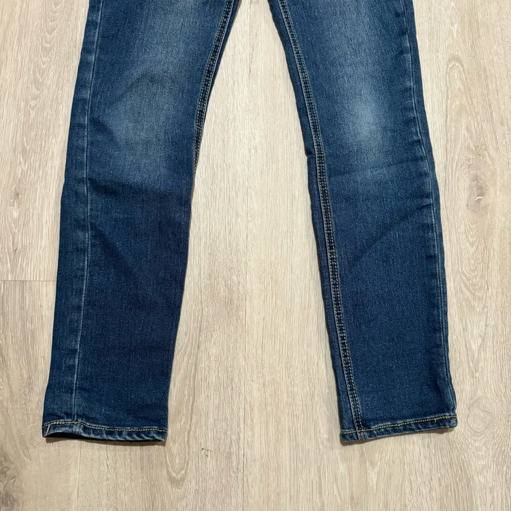 Kids Vigoss Girls Dark Wash Blue Straight Leg Denim Jeans Size 12 L